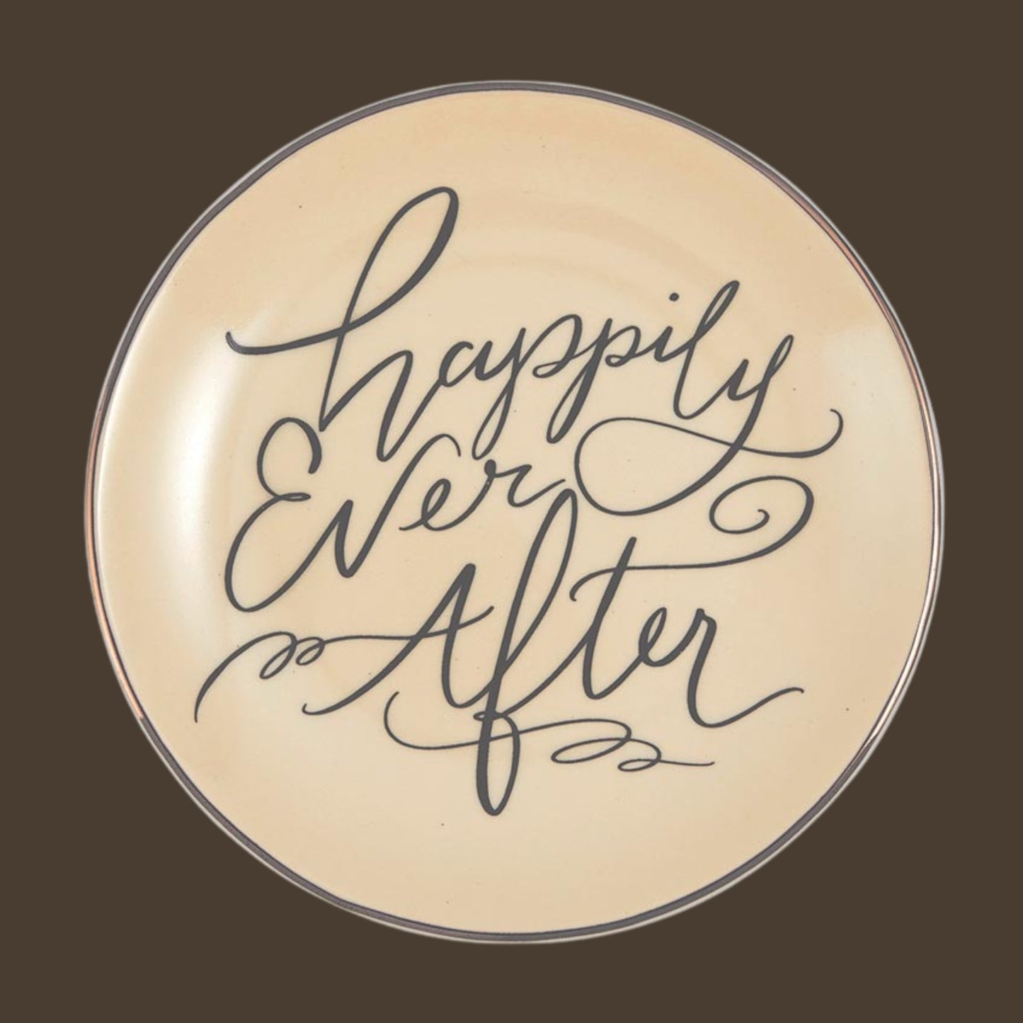 Happily Ever After Ceramic Trinket Tray - Anniversary Gift - Wedding Gift - Jewelry Holder - Ring Dish | oak7west.com