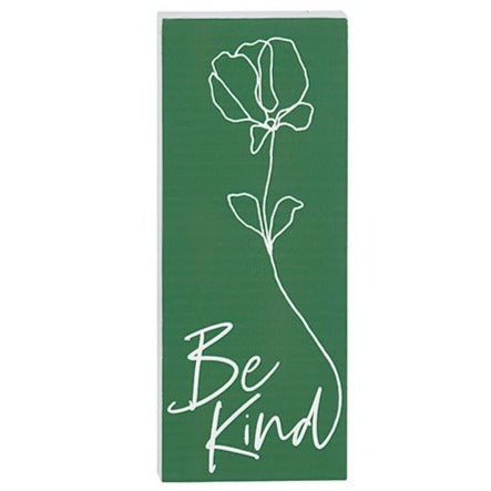 Be Kind Green Inspirational Wood Message Block | oak7west.com