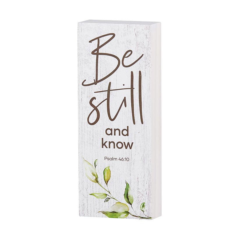 Be Still and Know (Psalm 46:10) - Inspirational Wood Message Block | oak7west.com