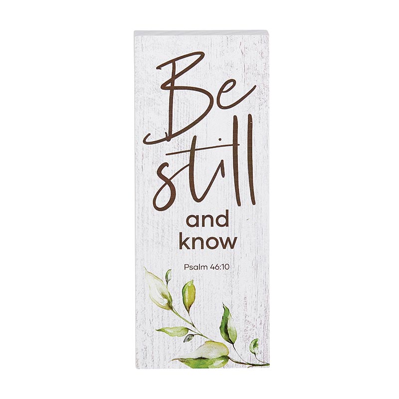Be Still and Know (Psalm 46:10) - Inspirational Wood Message Block | oak7west.com