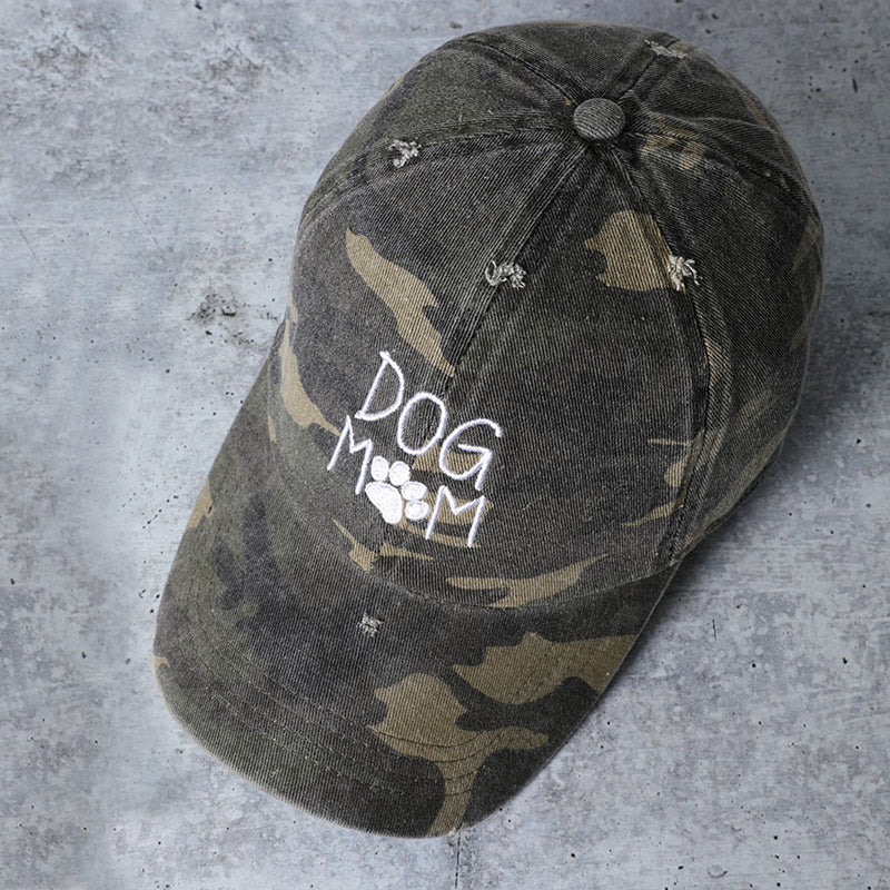 Dog Mom Embroidered Baseball Hat - Camo | oak7west.com