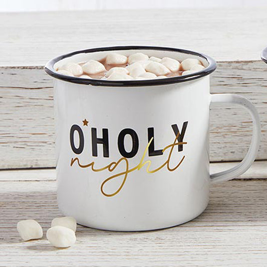 Enamel Campfire Style Christmas Mug - O'Holy night | oak7west.com