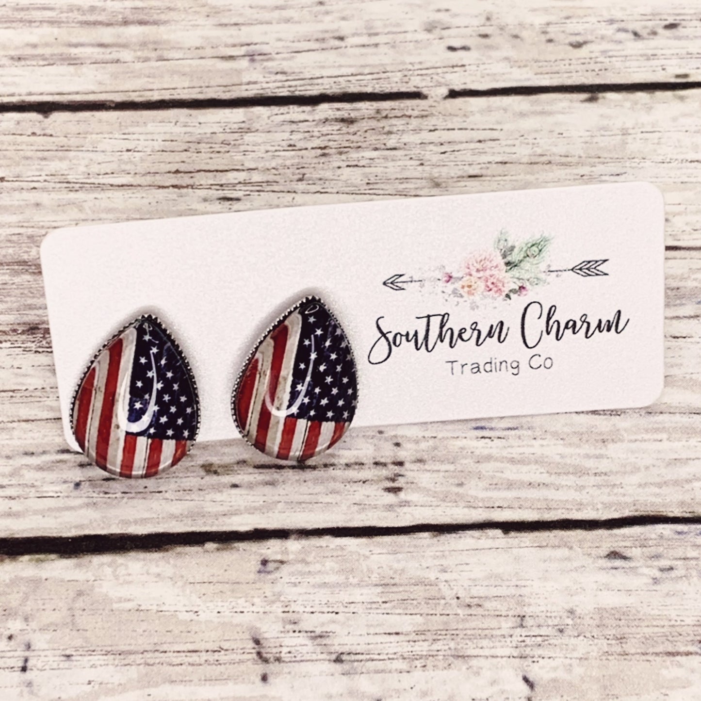 American Flag Teardrop Earrings | oak7west.com