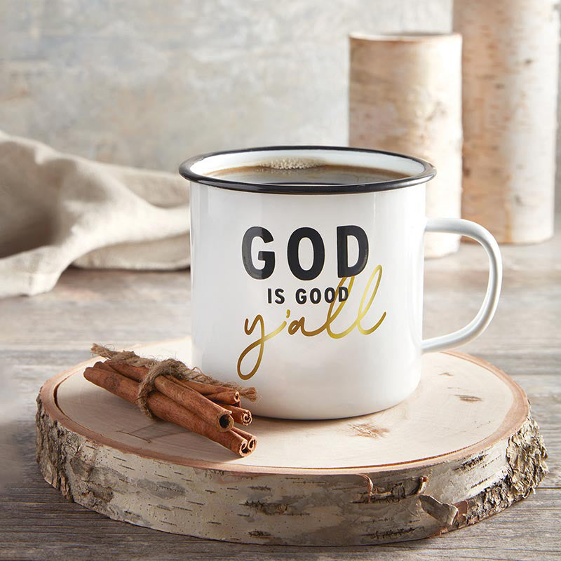 God is Good Y'all - Enamel Campfire Style Mug | oak7west.com