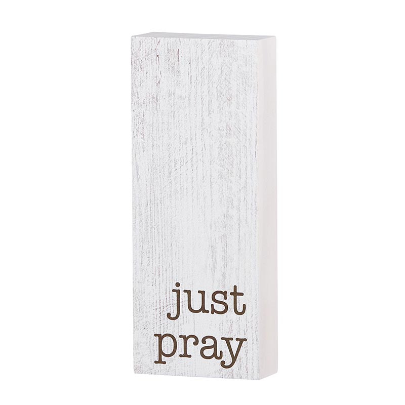 Just Pray - Inspirational Wood Message Block | oak7west.com