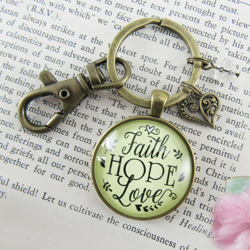 Keychain - Faith Hope Love | oak7west.com