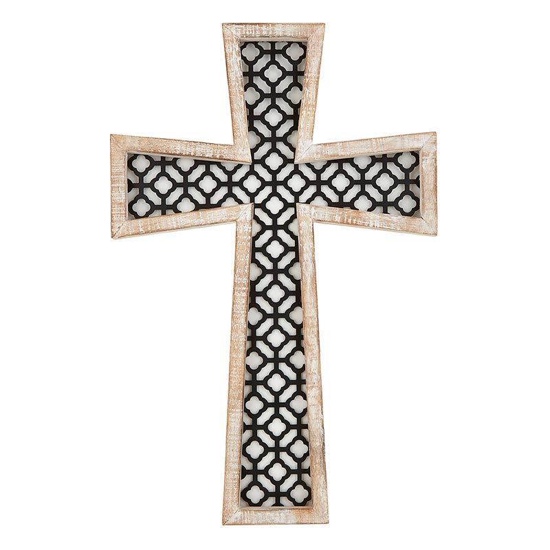 Arabesque Metal and Wood Wall Cross | oak7west.com