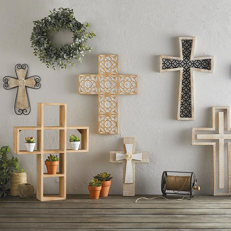 Arabesque Metal and Wood Wall Cross | oak7west.com
