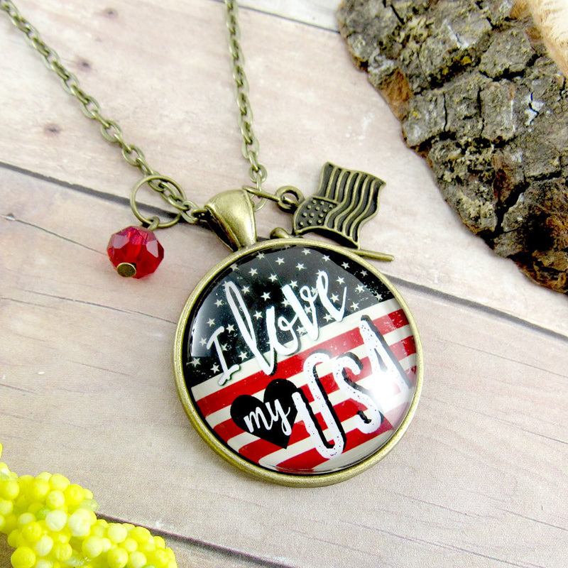 Necklace - I love my USA | oak7west.com