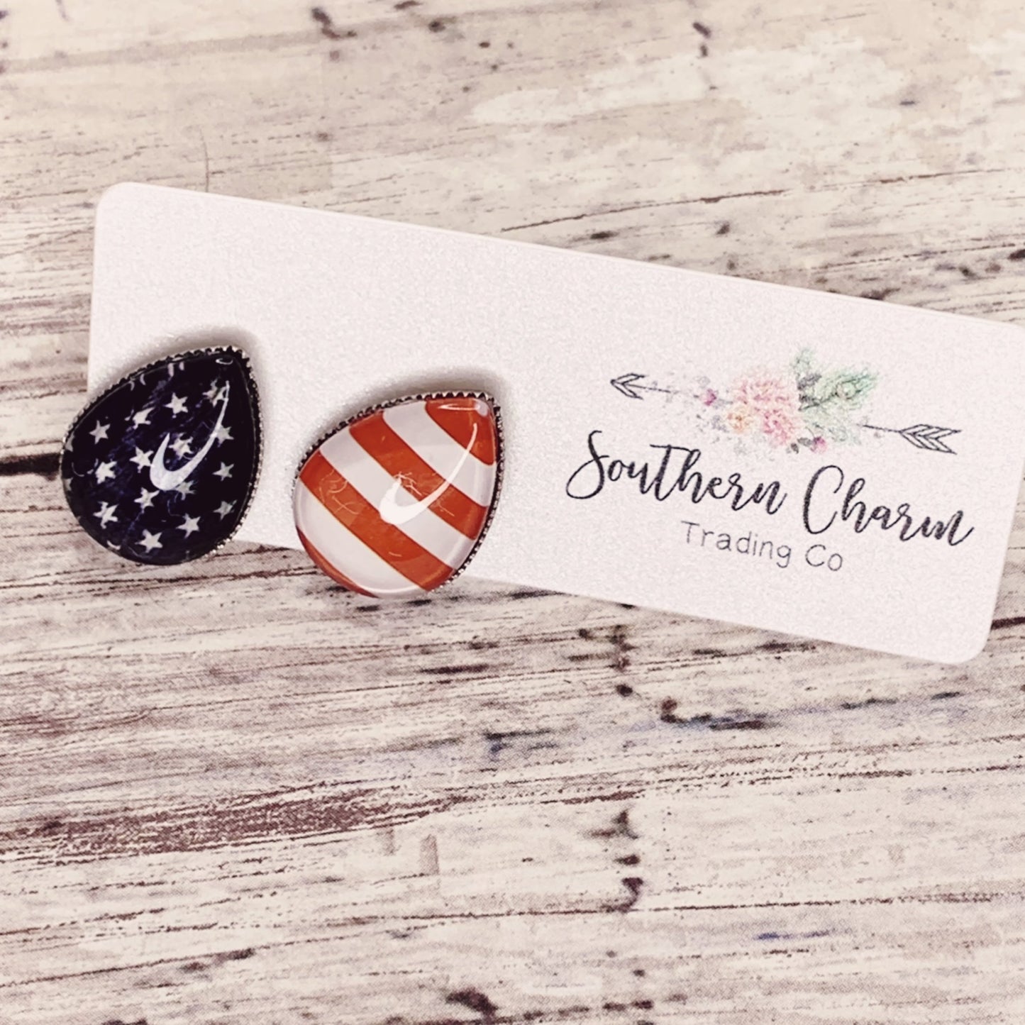 Stars and Stripes Teardrop Earrings | oak7west.com