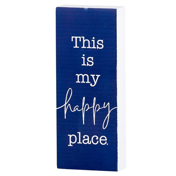 This is my happy place - Inspirational Wood Message Block Decor | oak7west.com