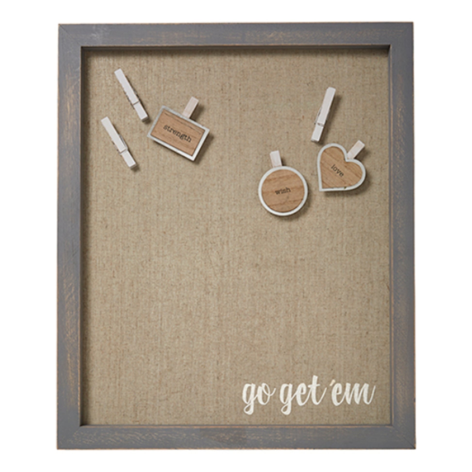 Go Get 'Em Home Office Magnetic Board - Fabric Framed Functional Wall Art (15x18) perfect for kitchen organization or home office | oak7west.com