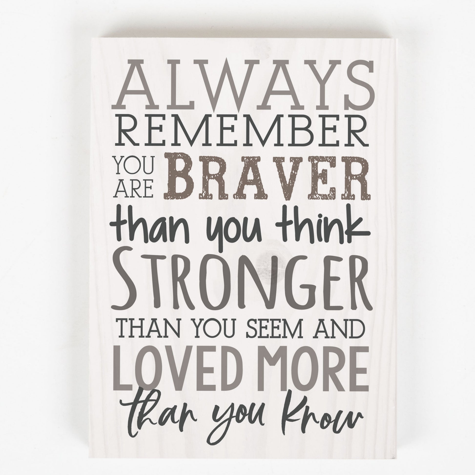 ALWAYS REMEMBER - You are Braver, Stronger, Loved Word Wood Block - Graduation Gift - Birthday Gift | oak7west.com