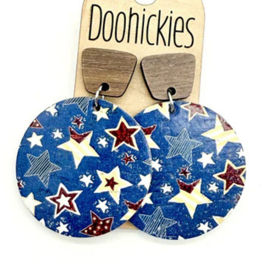 America's Patriotic Let Freedom Ring Dangle Earrings - Leather & Wood  | oak7west.com
