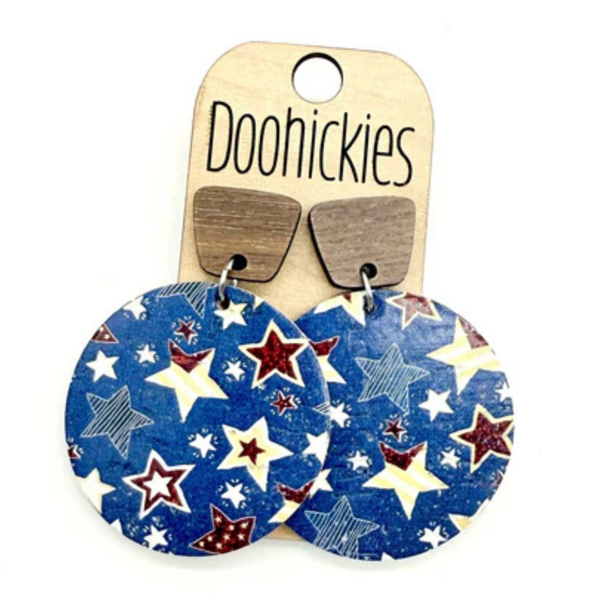America's Patriotic Let Freedom Ring Dangle Earrings - Leather & Wood  | oak7west.com
