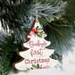 Baby's first Christmas Tree Shaped Christmas Ornament on Christmas tree | oak7west.com