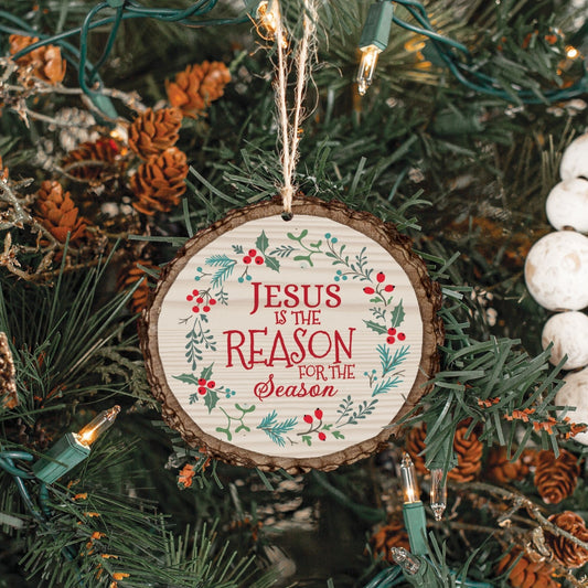 Jesus is the Reason for the Season Bark-like Christmas Ornament | oak7west.com
