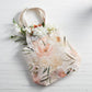 Floral tote bag with flowers on a white wooden surface | Floral Canvas Tote Bag with Inside Zippered Pocket - Blessed | oak7west.com