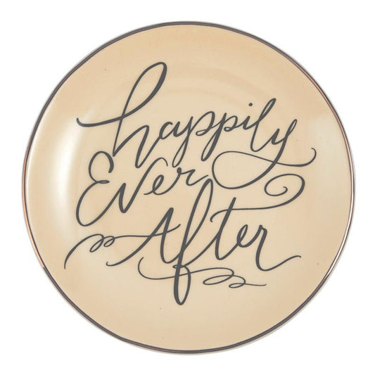 Happily Ever After Ceramic Trinket Tray - Wedding Gift - Anniversary Gift - Jewelry Dish - Ring Holder | oak7west.com