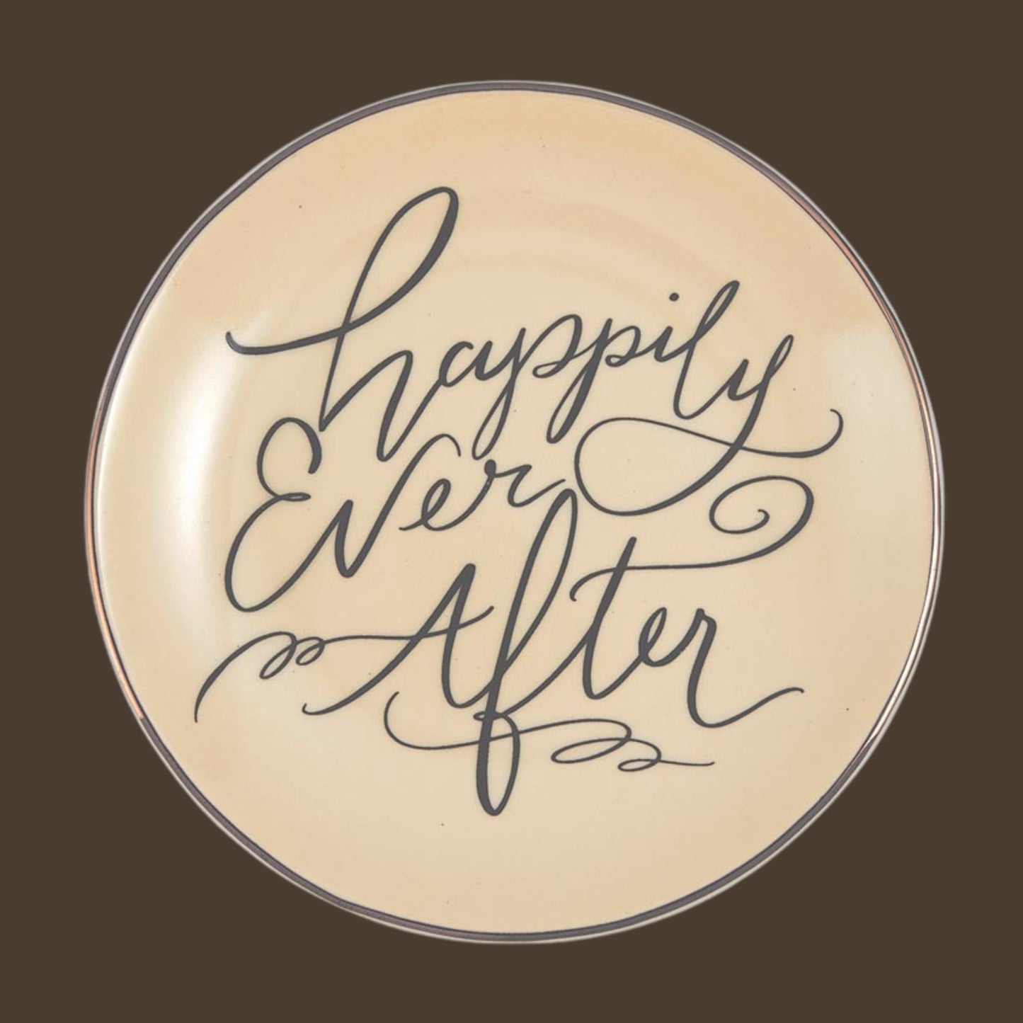 Happily Ever After Ceramic Trinket Tray - Anniversary Gift  - Wedding Gift - Jewelry Holder - Ring Dish | oak7west.com