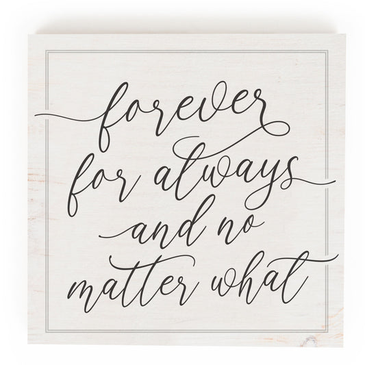 Couples Wood Word Block - forever for always and no matter what | Wedding gift | Anniversary gift | oak7west.com
