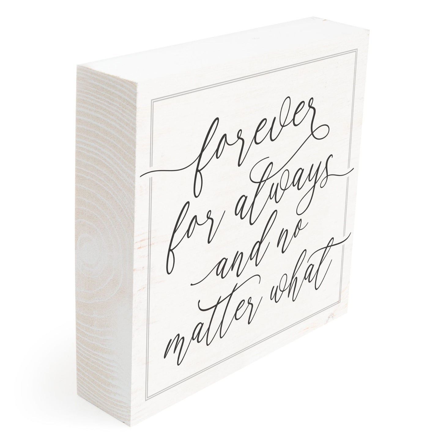 Side View Couples Wood Word Block - forever for always and no matter what | Wedding gift | Anniversary gift | oak7west.com