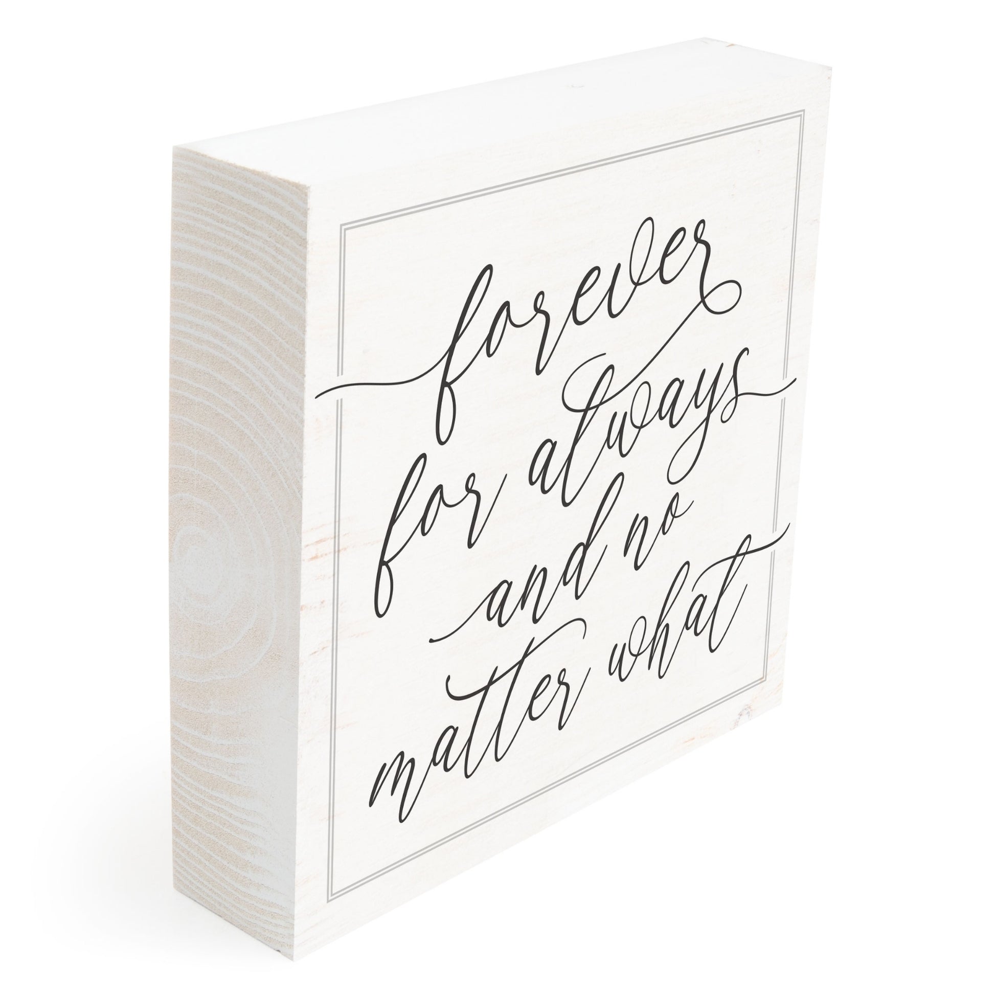 Side View Couples Wood Word Block - forever for always and no matter what | Wedding gift | Anniversary gift | oak7west.com