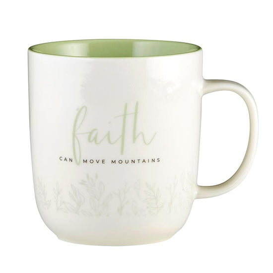 Faith Can Move Mountains Coffee Mug | Inspirational mug with the inspiring message 