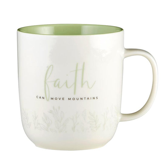 Faith Can Move Mountains Coffee Mug | Inspirational mug with the inspiring message