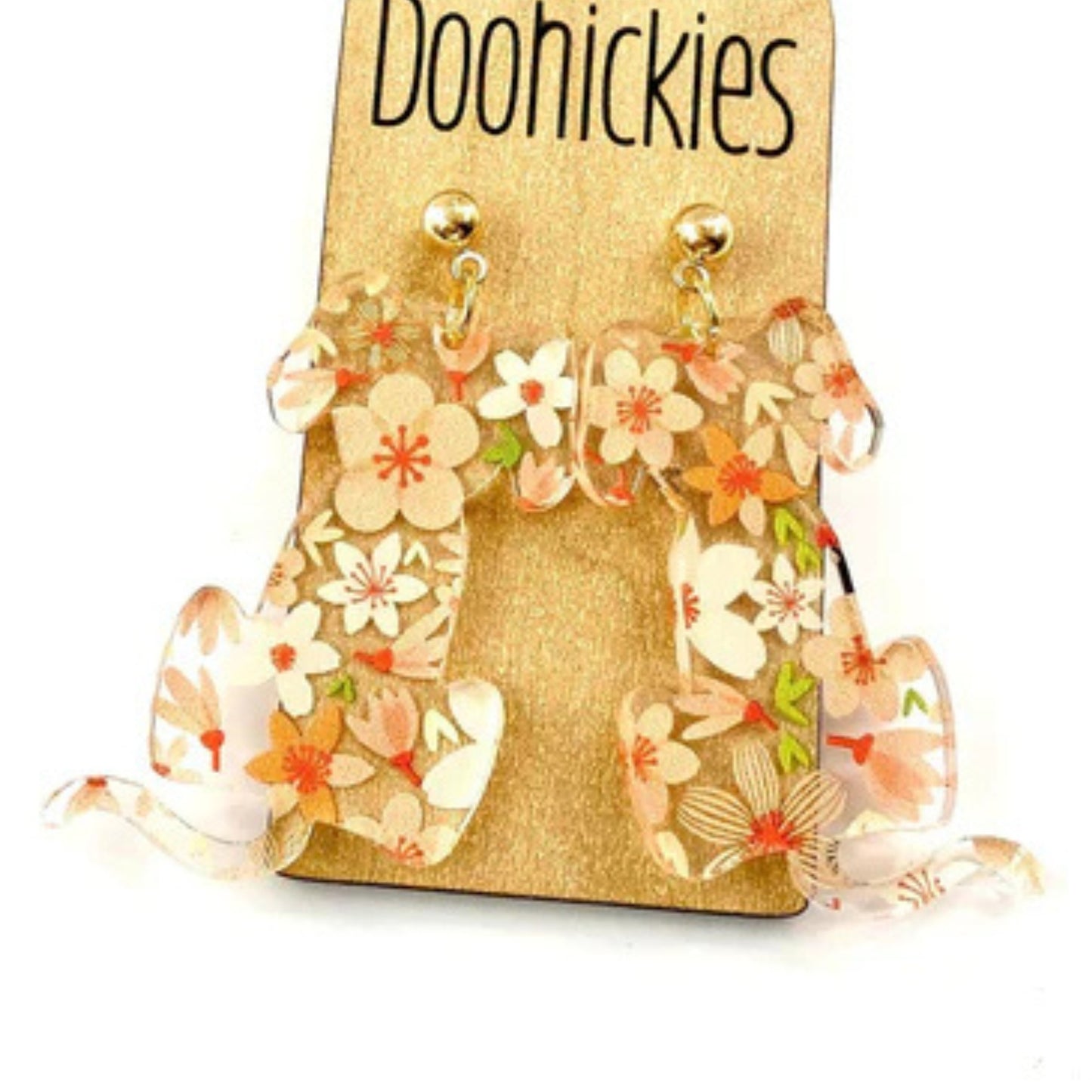 Floral Puppy Dog Earrings - Dog Lover Jewelry - Acrylic Earrings - Made in the USA | oak7west.com