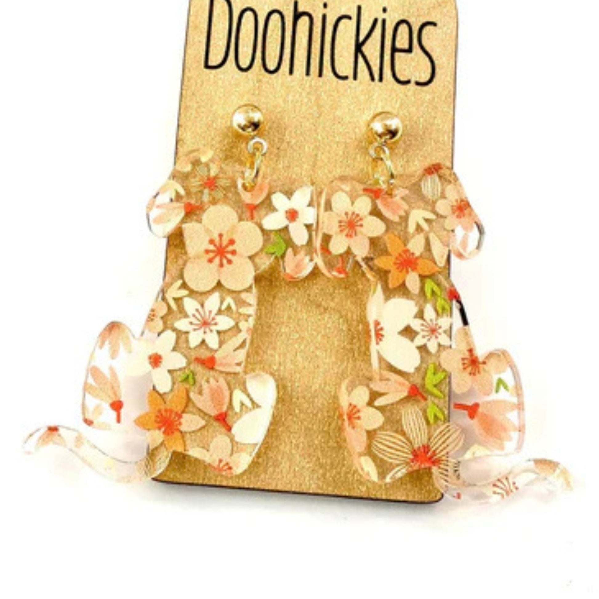 Floral Puppy Dog Earrings - Dog Lover Jewelry - Acrylic Earrings - Made in the USA | oak7west.com