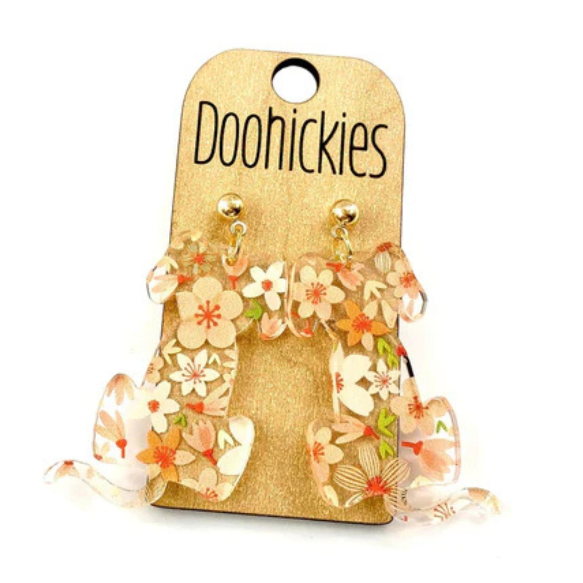 Floral Puppy Dog Earrings - Dog Lover Jewelry - Acrylic Earrings - Made in the USA | oak7west.com