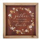 Gather Together with Grateful Hearts - Framed Linen Art 5" diameter - Fall Decor - Thanksgiving Decoration | oak7west.com
