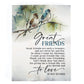 Decorative poster with birds on a branch and a friendship quote by Ron Tranmer. | oak7west.com