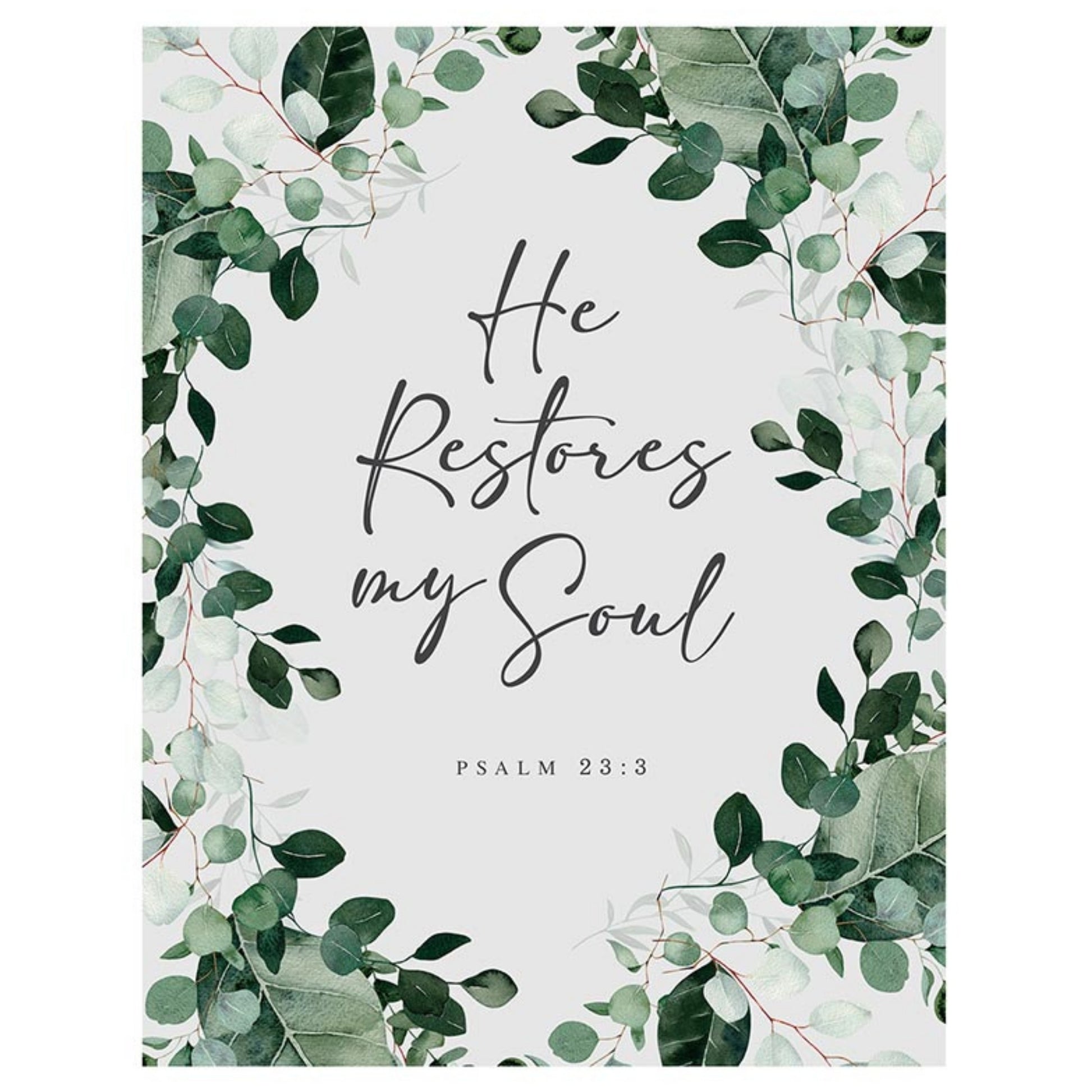 Front of Card from Inspirational Boxed Card Set - He Restores My Soul - Psalms 23:3 (12 cards & envelopes) | oak7west.com