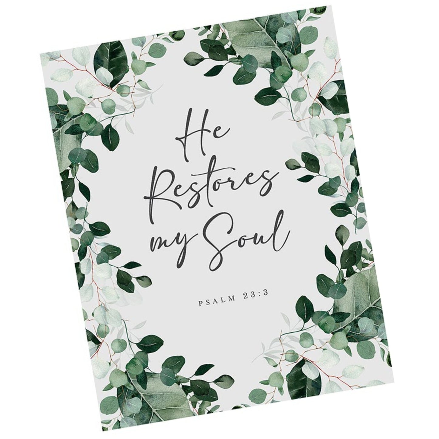 Card from Inspirational Boxed Card Set - He Restores My Soul - Psalms 23:3 (12 cards & envelopes) | oak7west.com
