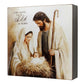 Holy Family Artwork, FOR UNTO US A child IS BORN - Baby Jesus, Mary, & Joseph Wood Block Art - Nativity Christmas Decor | oak7west.com
