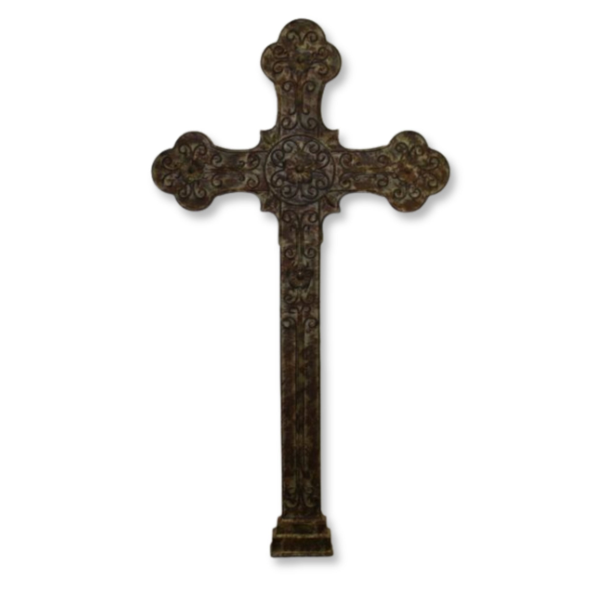 Large 40"H Iron Wall Cross - Inspirational Wall Decor - Iron Home Accent | oak7west.com