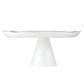 Love is Sweet side view - White Ceramic Cake Stand - Special Occasion Serveware for Wedding, Anniversary, or Bridal Shower | Ceramic dish with scalloped edge and gilded details reads... love is sweet | oak7west.com