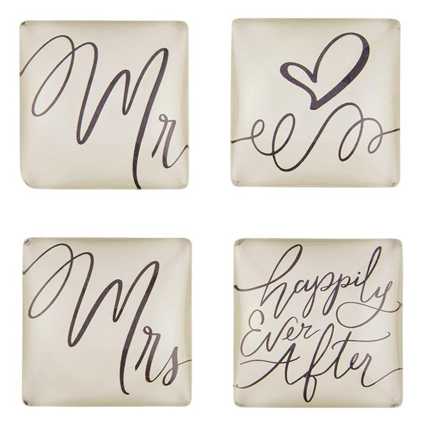 Mr & Mrs - Happily Ever After Glass Magnet Set - Wedding Gift - Anniversary Gift | oak7west.com