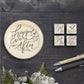 Mr & Mrs - Happily Ever After Glass Magnet Set - Wedding Gift - Anniversary Gift shown with matching trinket tray | oak7west.com