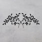 Black Olive Leaf Iron Wall Grille - Olive Branch Metal Wall Decor (42.5"W) on a grey textured wall | oak7west.com