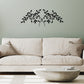 Black Olive Leaf Iron Wall Grille - Olive Branch Metal Wall Decor (42.5"W) on a green sage wall above a beige sofa | oak7west.com