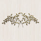 Italian Gold Olive Leaf Iron Wall Grille - Olive Branch Metal Wall Decor (42.5"W) on textured beige wall | oak7west.com