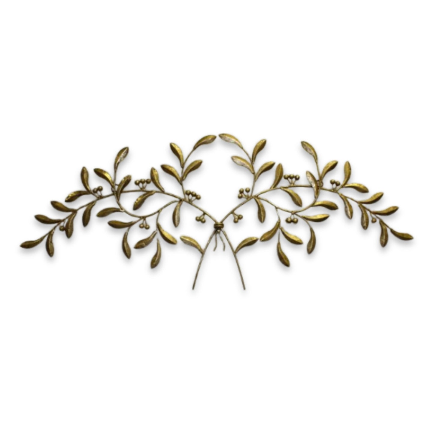 Italian Gold Olive Leaf Iron Wall Grille - Olive Branch Metal Wall Decor (42.5"W) | oak7west.com