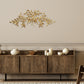Olive Leaf Iron Wall Grille - Large Italian Gold Iron & Tole Wall Decor shown on beige wall over cabinet (48"W) | oak7west.com