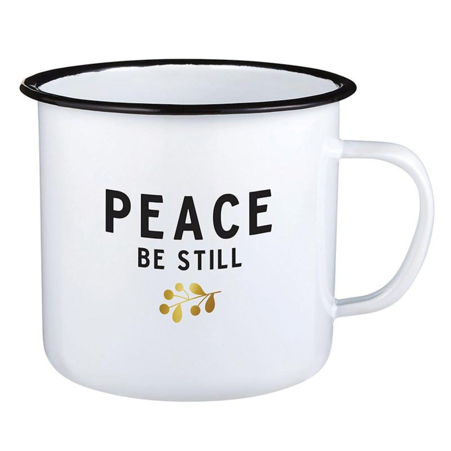 PEACE BE STILL - Enamel Campfire Style Mug | Inspirational drinkware | oak7west.com