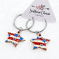 Vintage Style Stars and Stripes Leather & Stainless Steel Hoop Earrings - Made in the USA | oak7west.com