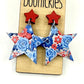 USA Star Dangle Earrings Floral Design | oak7west.com