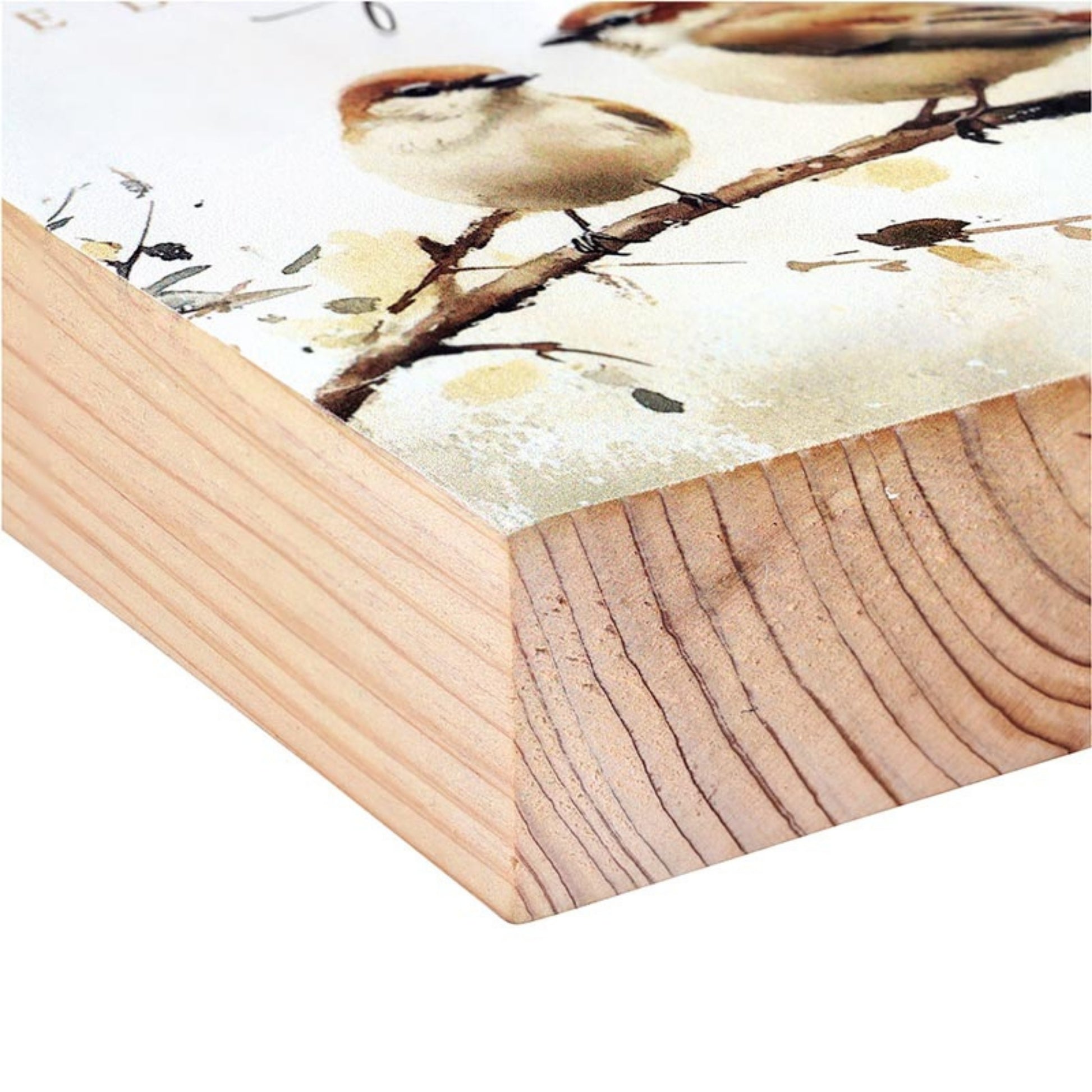 Corner Detail of Wedding or Anniversary Wood Art Block - WE DECIDED ON forever, Two Love Birds - Wedding Decoration, Gift | oak7west.com